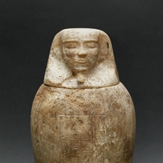 Canopic jar of Ketjen in the form of god Imsety